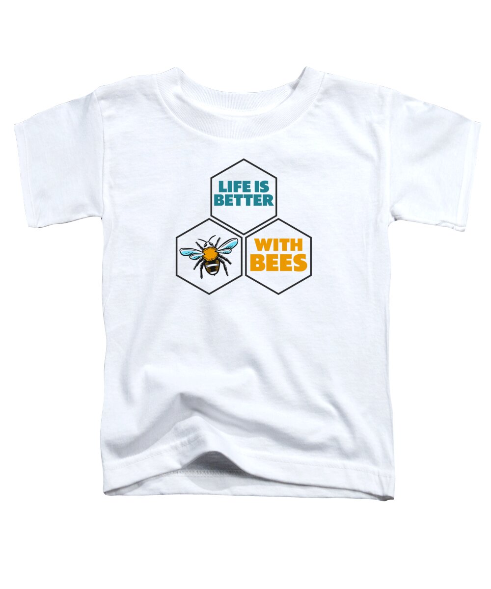 Beekeeper Toddler T-Shirt featuring the digital art Beekeeper Bees Insects Flowers Bee Lover Plants #1 by Toms Tee Store