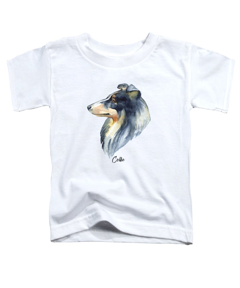 Dog Toddler T-Shirt featuring the digital art Collie Dog Breeds #1 by Sambel Pedes