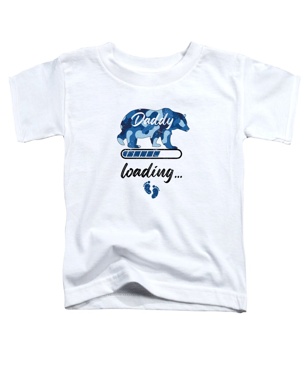 Papa Bear Toddler T-Shirt featuring the digital art Daddy Bear Loading Pregnancy Dad Father Birth #1 by Toms Tee Store