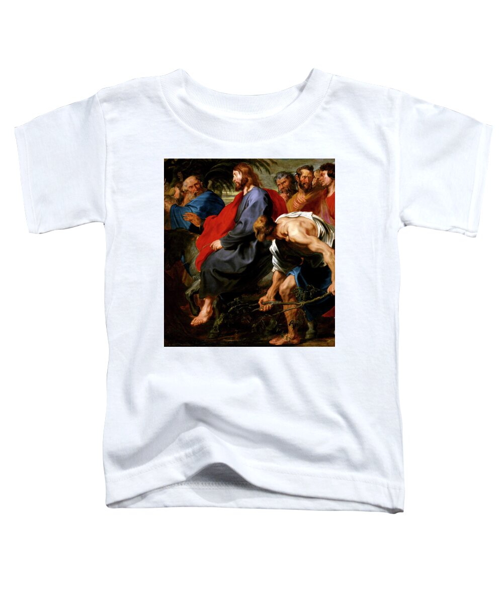 Entry Of Christ Into Jerusalem Toddler T-Shirt featuring the painting Entry of Christ into Jerusalem #1 by Sir Anthony van Dyck