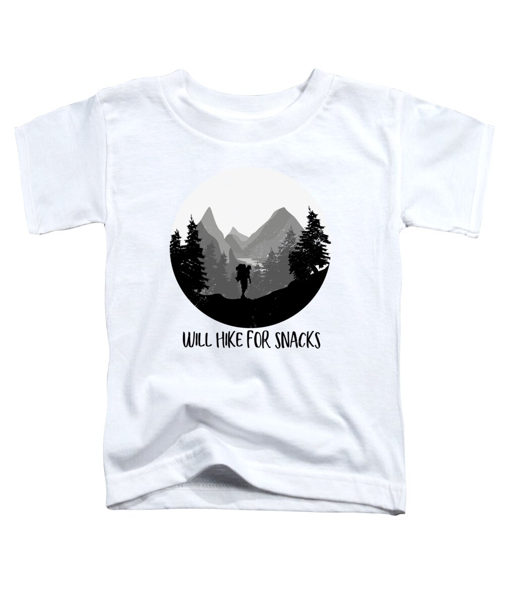 Hike Toddler T-Shirt featuring the digital art Hiking Mountaineering Climbing Mountain Picnic #1 by Toms Tee Store