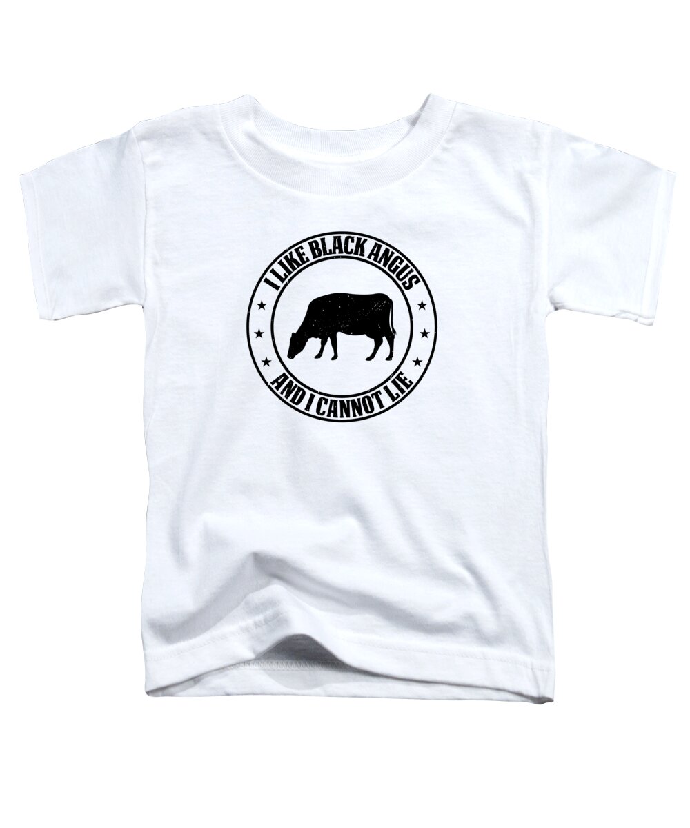 Black Angus Toddler T-Shirt featuring the digital art I like Black Angus and I cannot Lie Beef BBQ Cattle Meat Farmer #1 by Toms Tee Store
