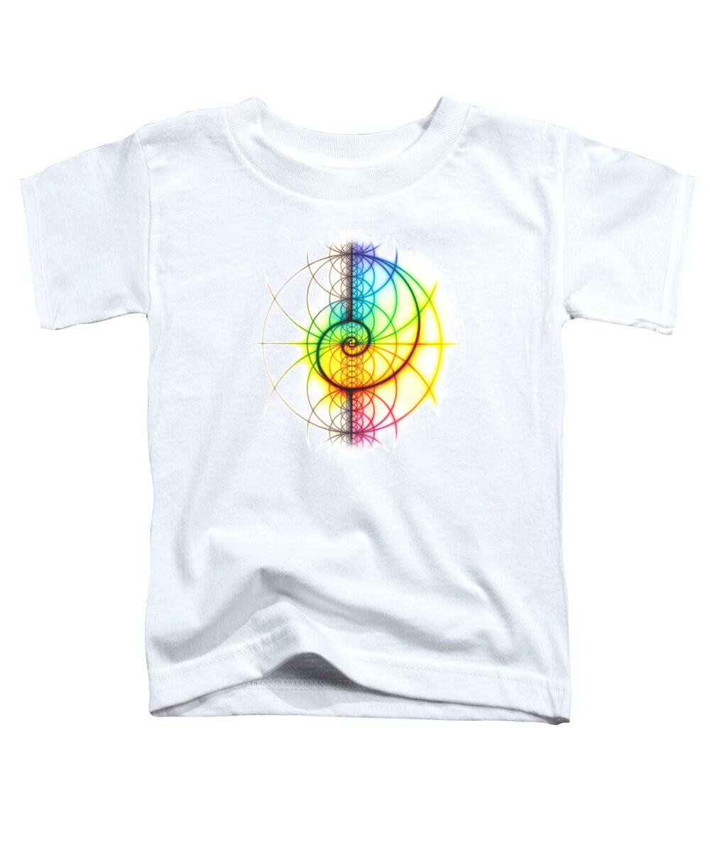 Spiral Toddler T-Shirt featuring the drawing Intuitive Geometry Spectrum Spiral Water Theme #1 by Nathalie Strassburg