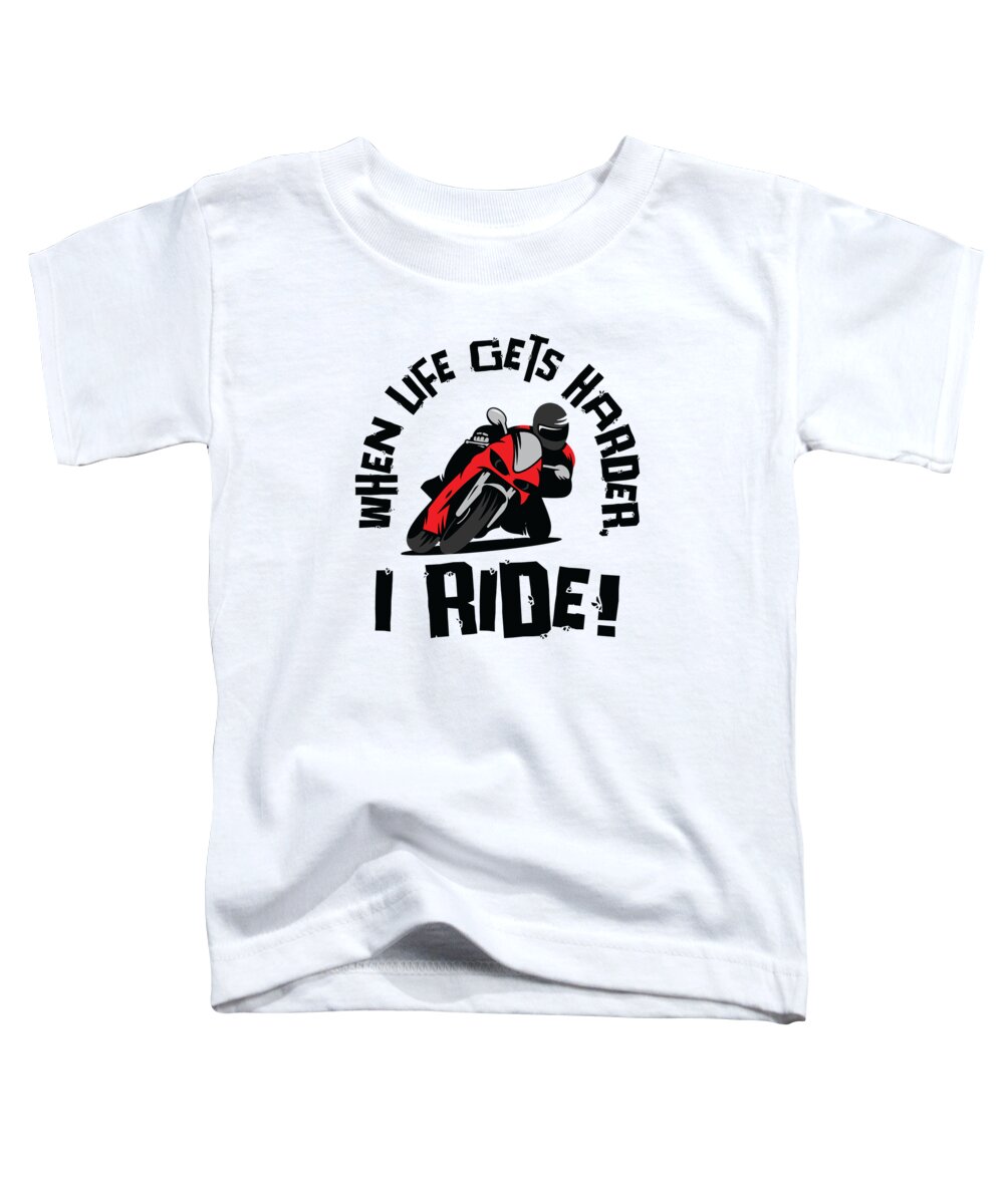 Motorcycle Fan Toddler T-Shirt featuring the digital art Motorcycle Fan Riding Biker Motorcycle Wings #1 by Toms Tee Store