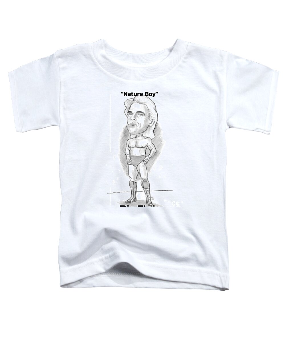 Caricature Toddler T-Shirt featuring the drawing Nature Boy Ric Flair #1 by Chris DelVecchio
