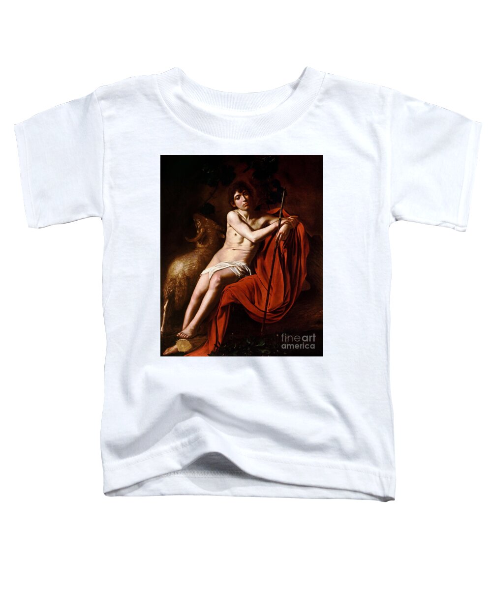 Saint John The Baptist Toddler T-Shirt featuring the painting Saint John the Baptist #1 by Michelangelo Merisi da Caravaggio