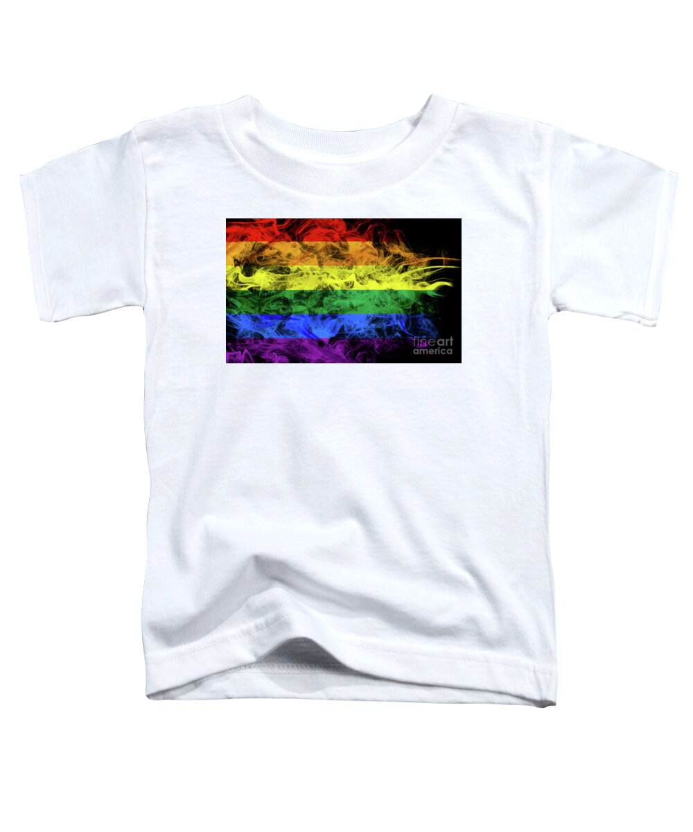 Rainbow Flag Toddler T-Shirt featuring the photograph Smokey Rainbow Flag #1 by Benny Marty