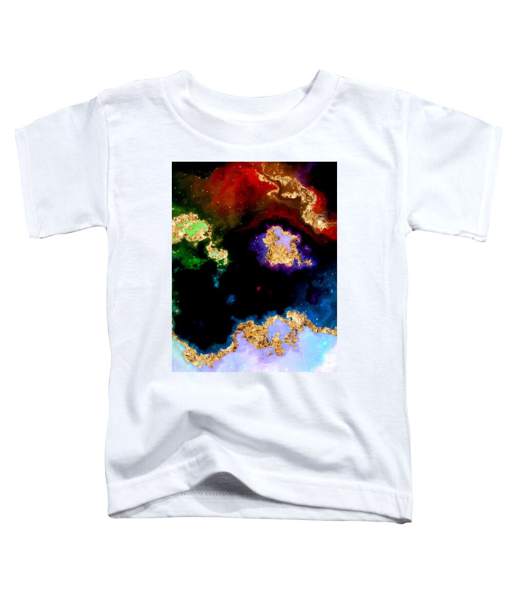 Holyrockarts Toddler T-Shirt featuring the mixed media 100 Starry Nebulas in Space Abstract Digital Painting 004 by Holy Rock Design
