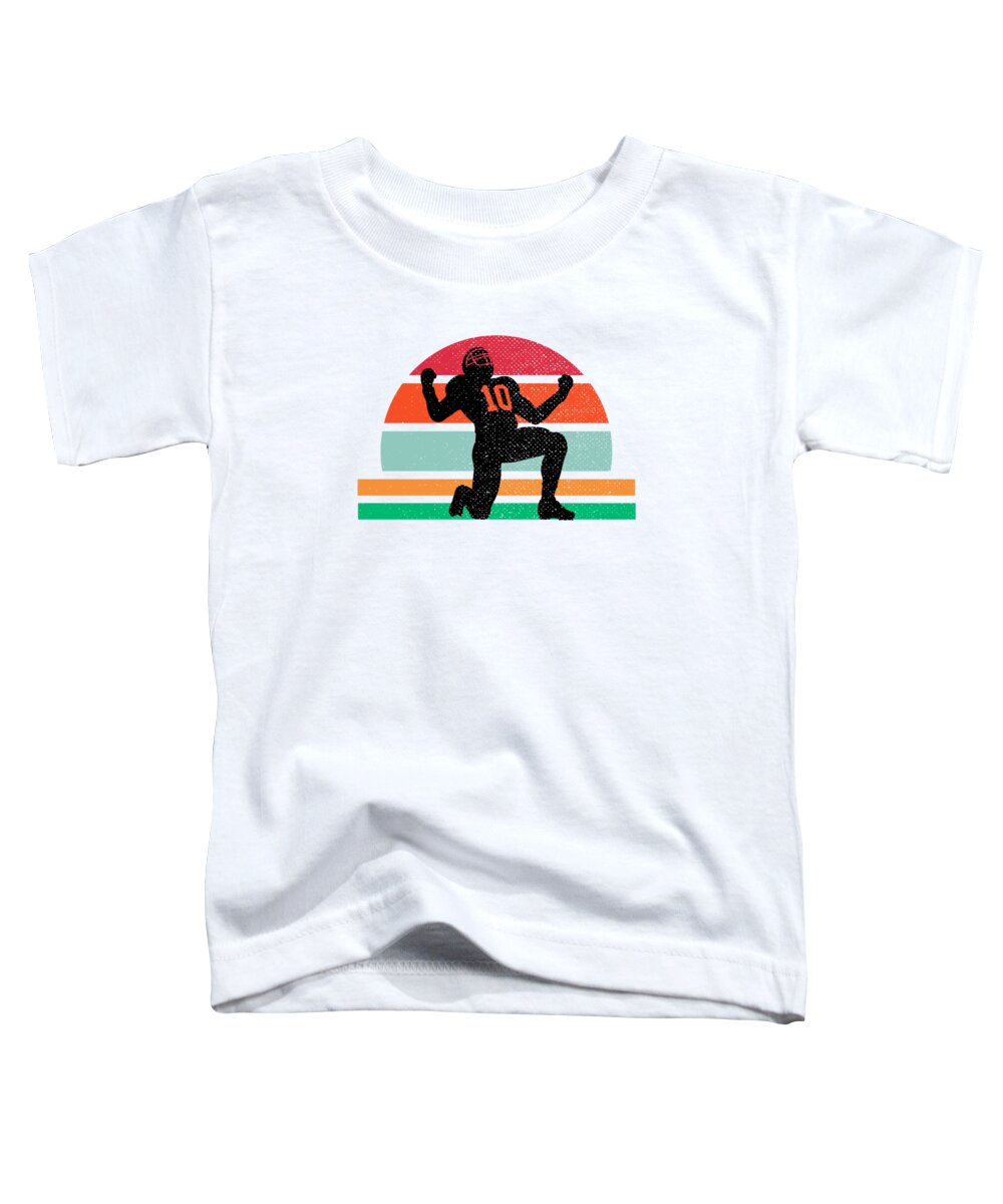 Football Toddler T-Shirt featuring the digital art Retro Vintage American Football Sports Football Player #12 by Toms Tee Store