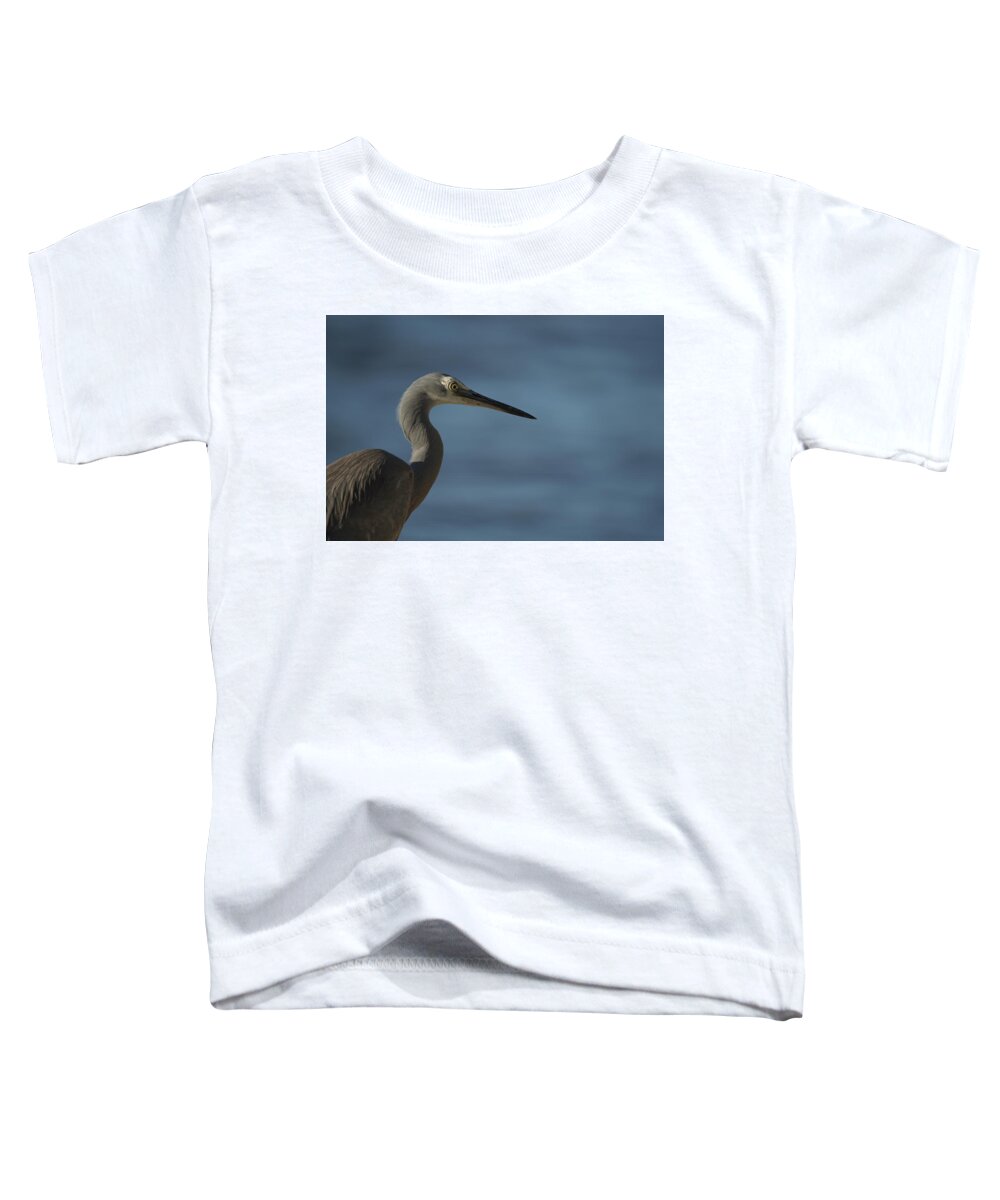 Heron Toddler T-Shirt featuring the photograph 1808wfaceheron1 by Nicolas Lombard