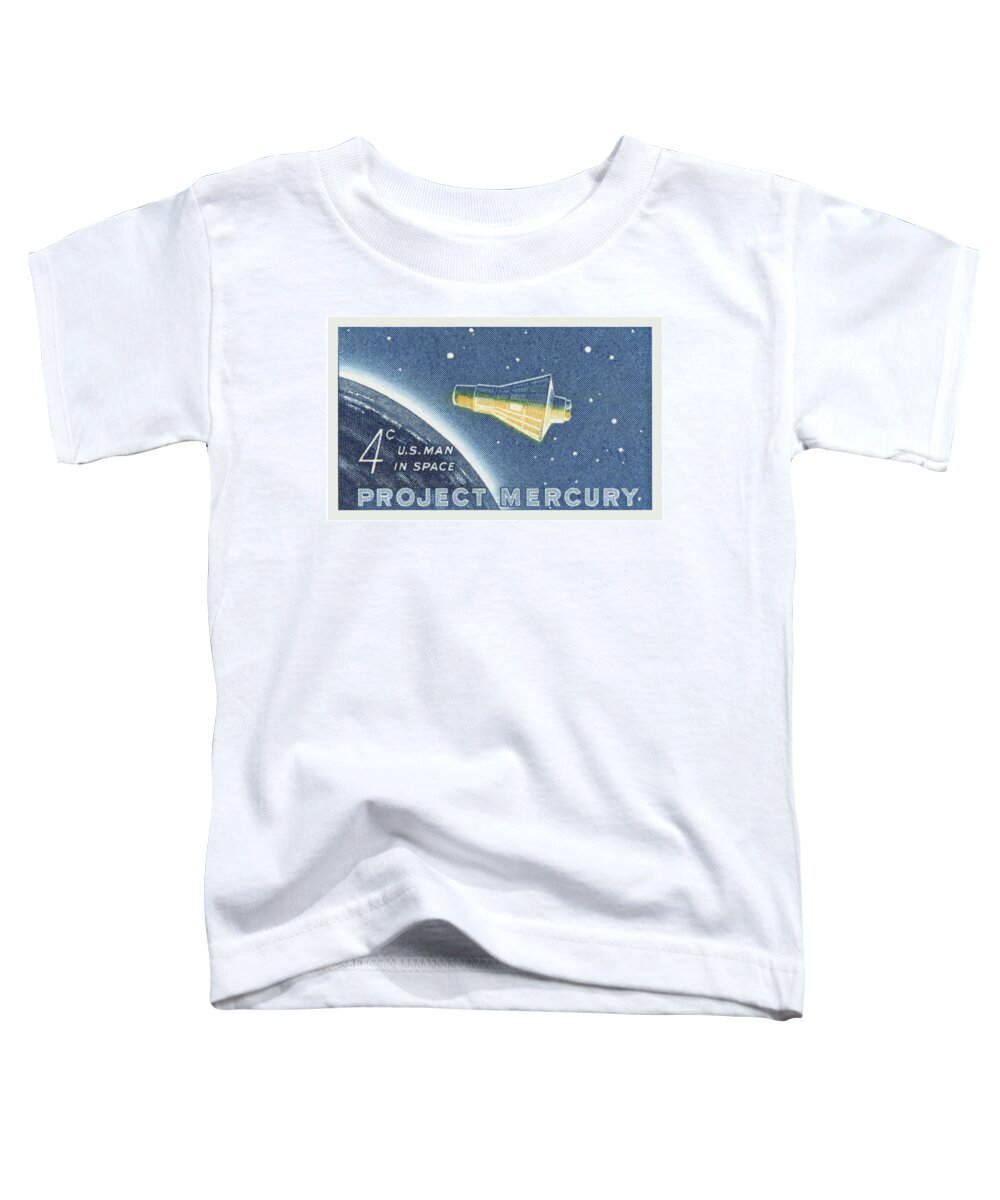 Astronaut Toddler T-Shirt featuring the digital art 1962 Project Mercury Stamp by Greg Joens
