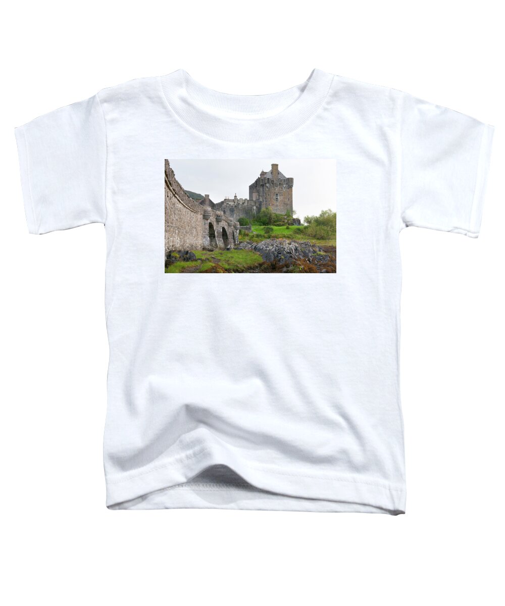 Scotland Toddler T-Shirt featuring the photograph Eilean Donan Castle in the loch Alsh at the highlands of Scotlan #3 by Michalakis Ppalis