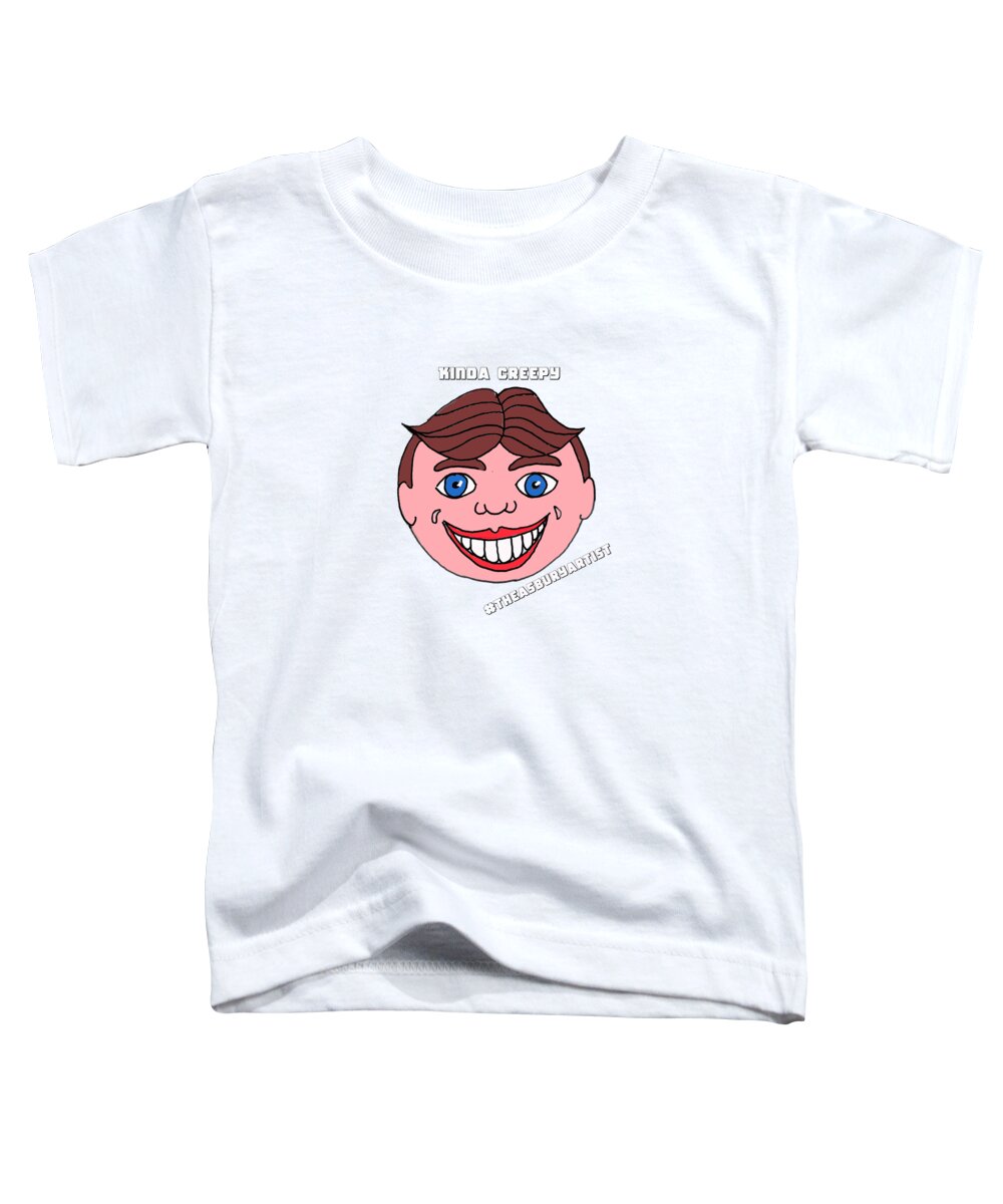 Asbury Park Toddler T-Shirt featuring the drawing Kinda Creepy by Patricia Arroyo