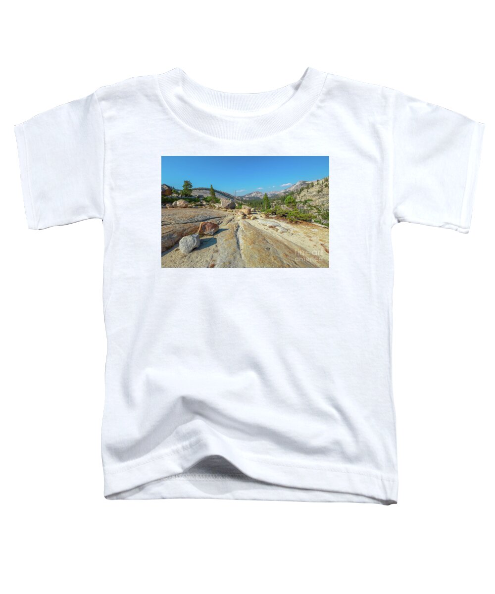 Yosemite National Park Toddler T-Shirt featuring the photograph panorama at Olmsted Point #2 by Benny Marty