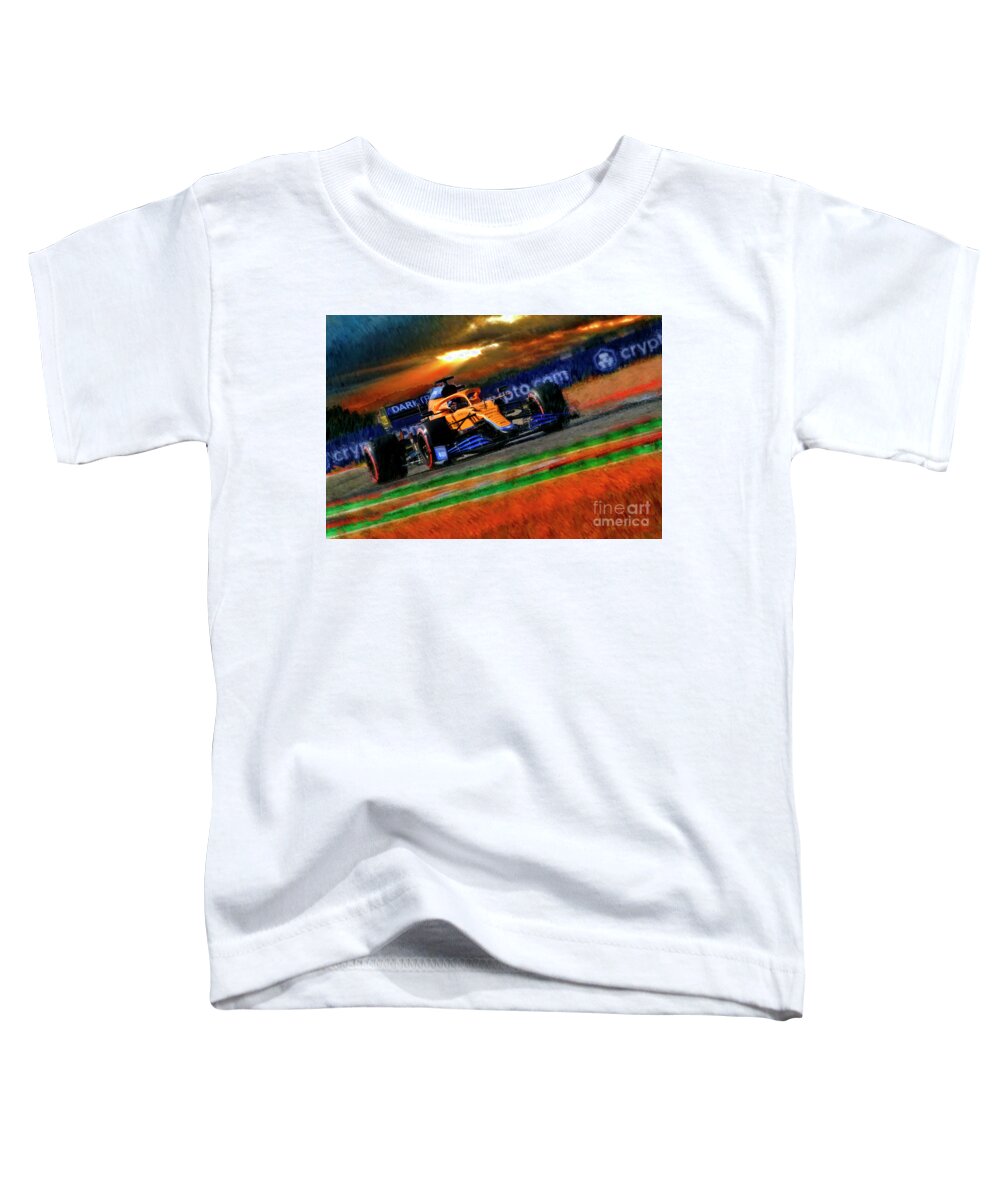 Formula One Toddler T-Shirt featuring the photograph 2021 Formula One Daniel Ricciardo McLaren by Blake Richards