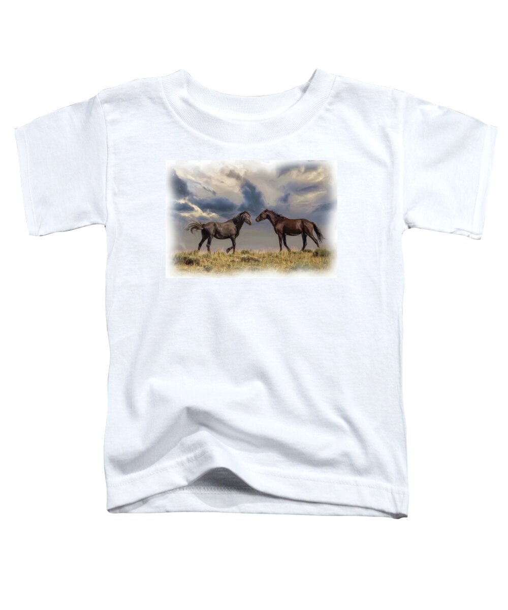 Horse Toddler T-Shirt featuring the photograph Wild Horses #24 by Laura Terriere