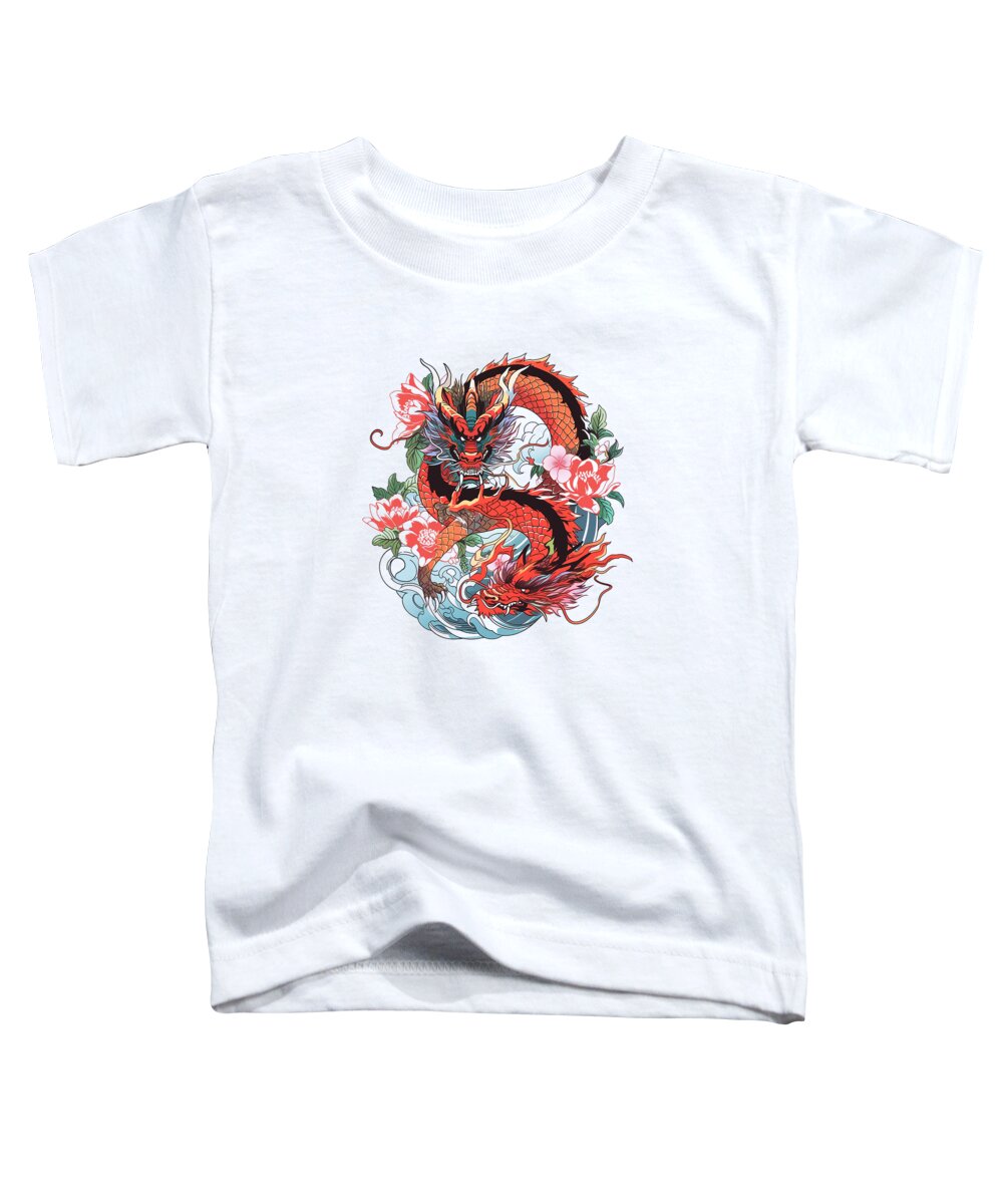 Dragon Toddler T-Shirt featuring the mixed media Tattoo Style Dragon #259 by Loose Goose Tattoos