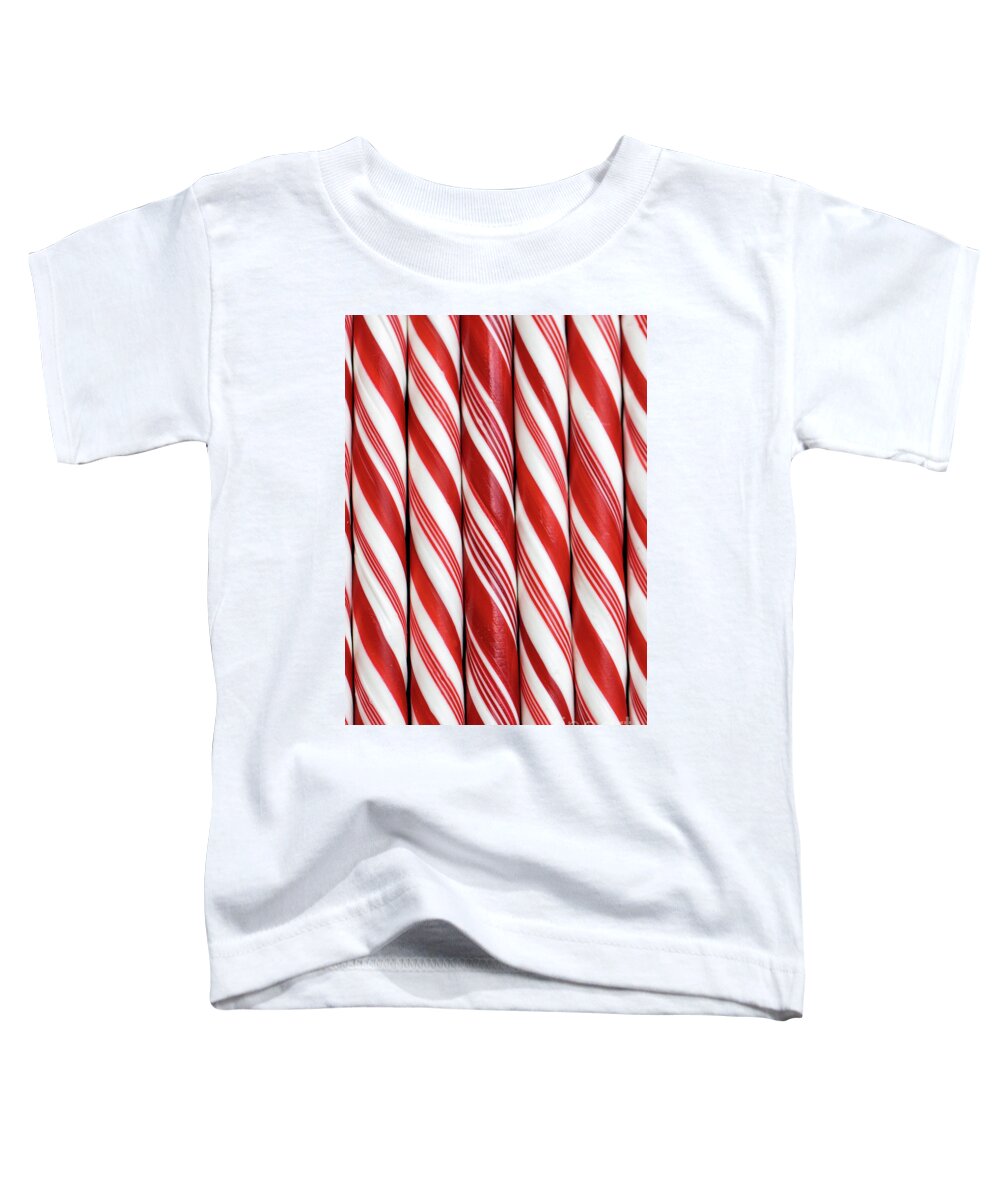 Candy Toddler T-Shirt featuring the photograph Candy Canes #3 by Vivian Krug Cotton