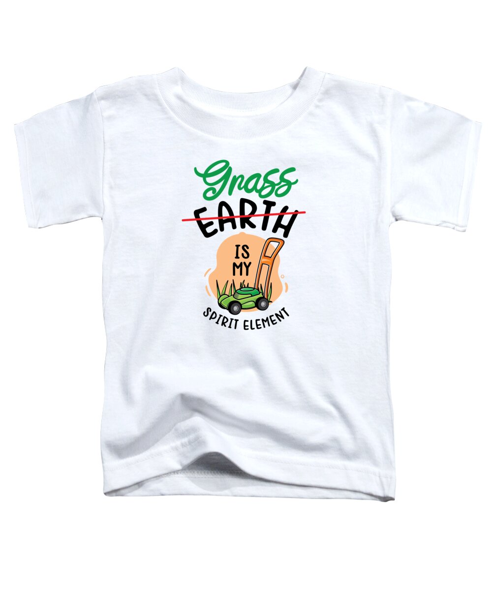 Earth Toddler T-Shirt featuring the digital art Lawn Mowing Earth Spirit Element Lawnmower Landscaper #3 by Toms Tee Store