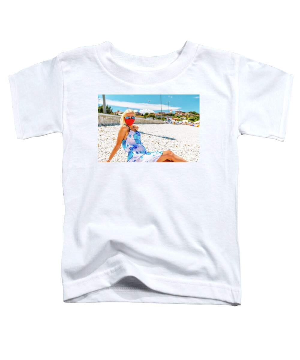 Covid 19 Toddler T-Shirt featuring the photograph Le Ghiaie Beach Elba Covid 19 #3 by Benny Marty