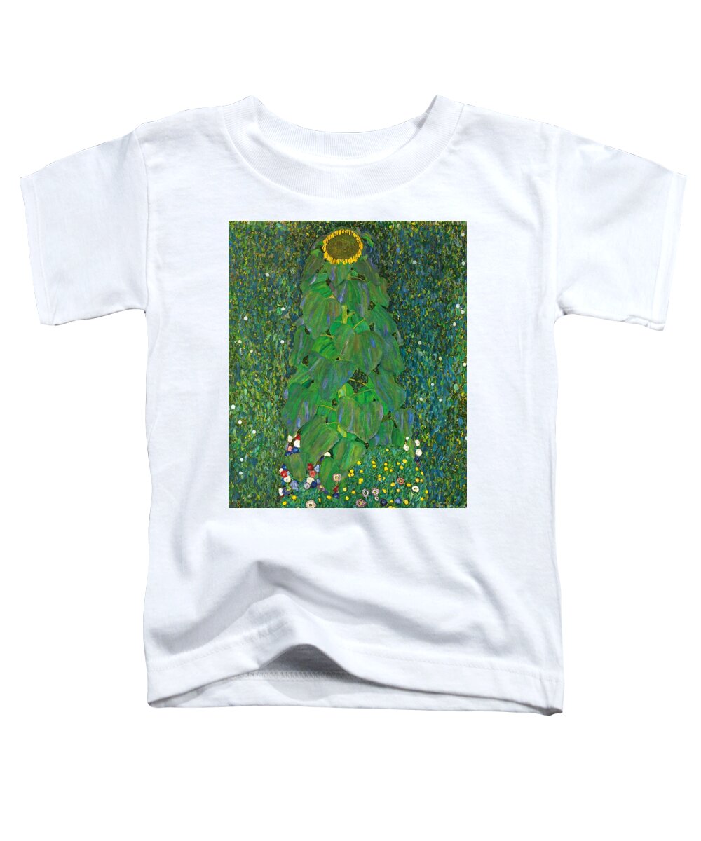 The Sunflower Toddler T-Shirt featuring the painting The Sunflower #3 by Gustav Klimt