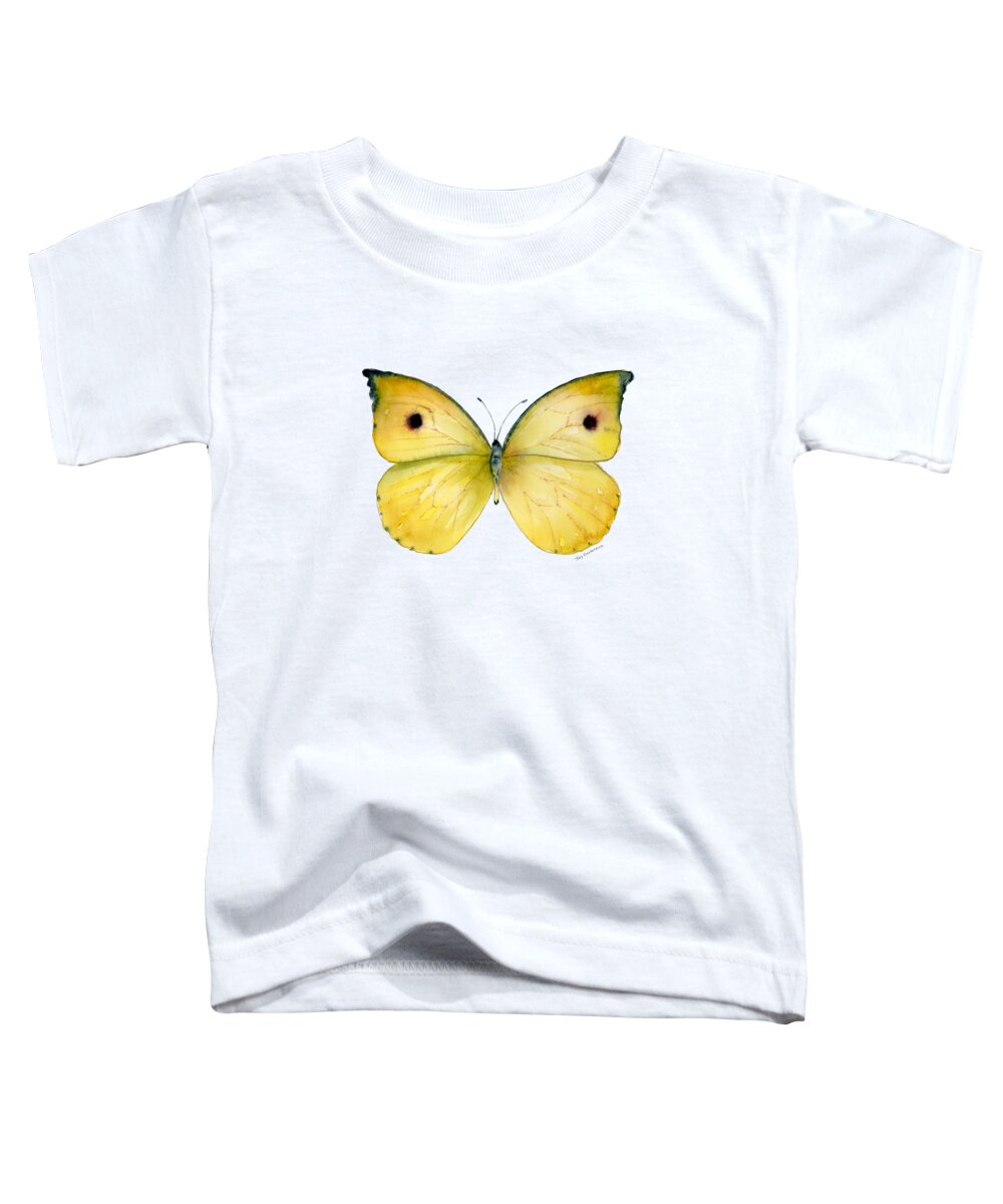 Dercas Toddler T-Shirt featuring the painting 32 Dercas Lycorias Butterfly by Amy Kirkpatrick