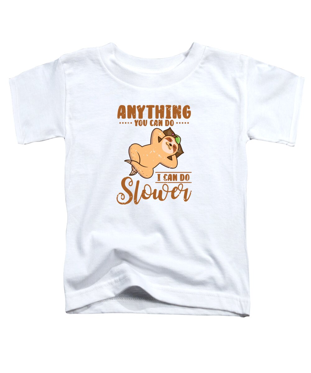 Sloth Toddler T-Shirt featuring the digital art Cute Sloth Lazy Office Worker Working Sloth Statement Chill #39 by Toms Tee Store