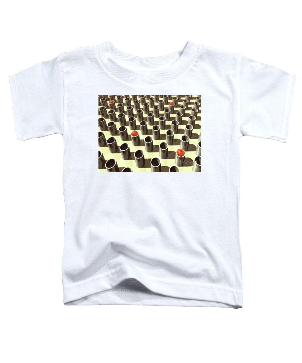 Glass Toddler T-Shirt featuring the digital art 3D Orange Spheres by Phil Perkins