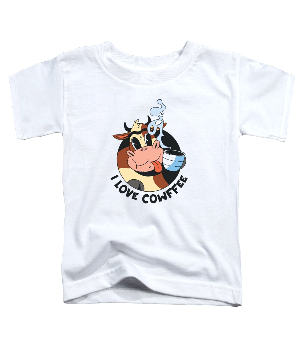 Cow Toddler T-Shirt featuring the digital art Cow Farm Owner Coffee Enthusiast Farm #4 by Toms Tee Store