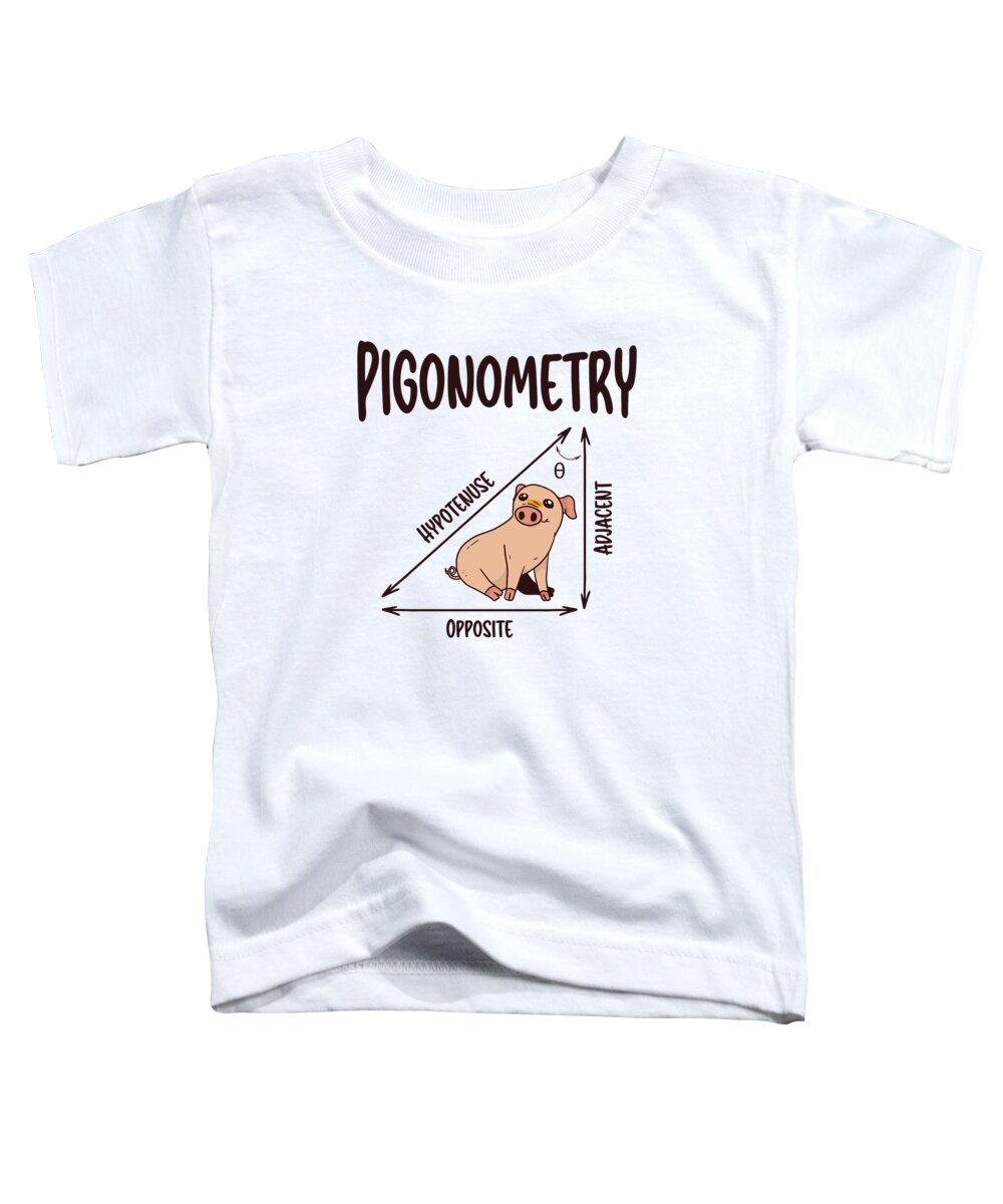 Math Toddler T-Shirt featuring the digital art Math Pig Algebra Pigonometry Mathematician #4 by Toms Tee Store