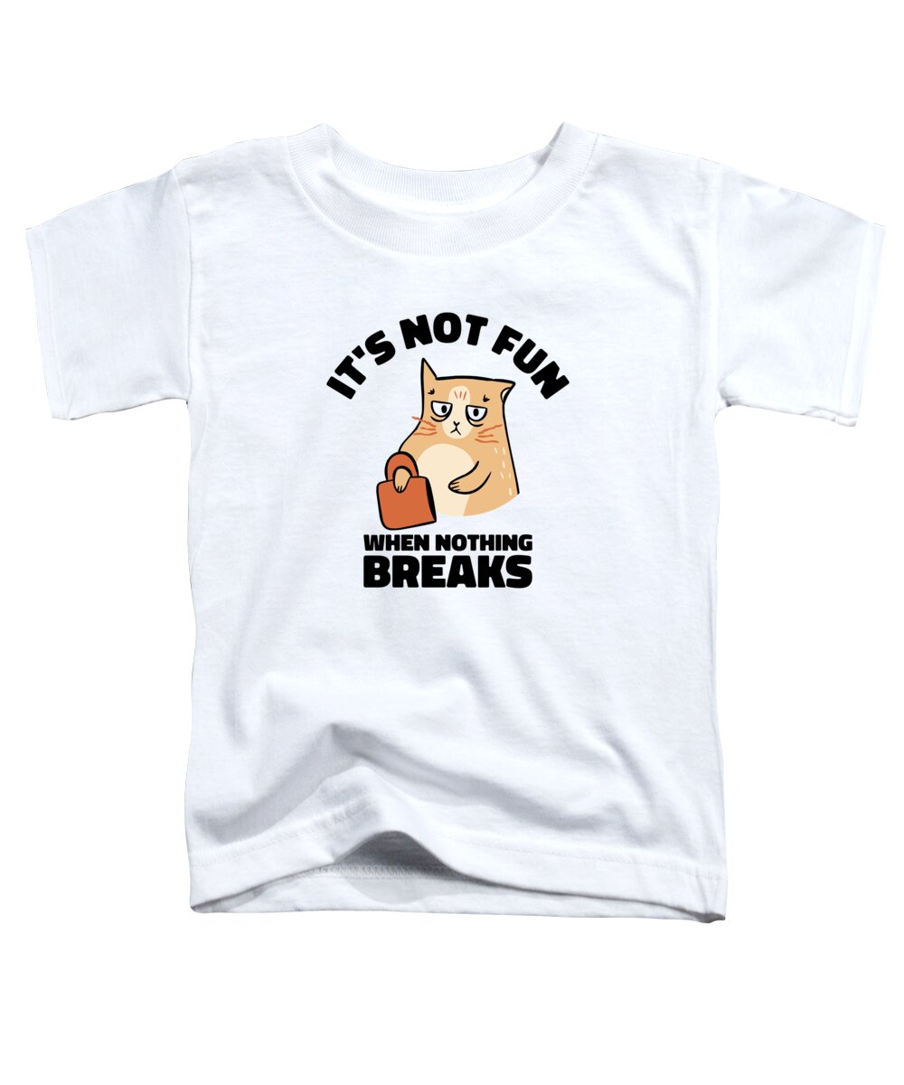 Mean Cat Toddler T-Shirt featuring the digital art Mean Cat Drawing Line Art Cat Owner Pet Cat #4 by Toms Tee Store