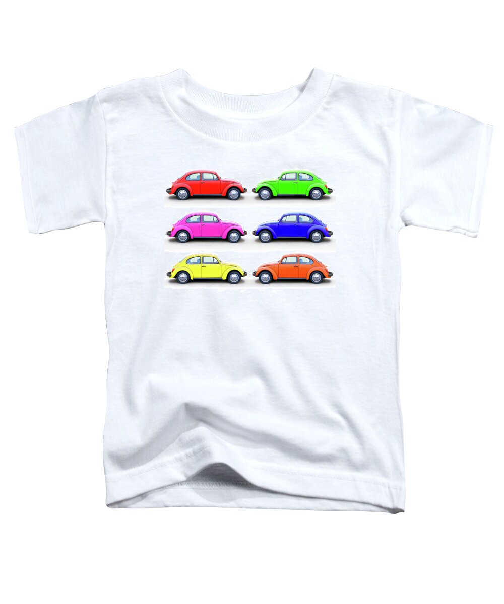 Volkswagen Toddler T-Shirt featuring the photograph 6 Beetles by Christopher McKenzie