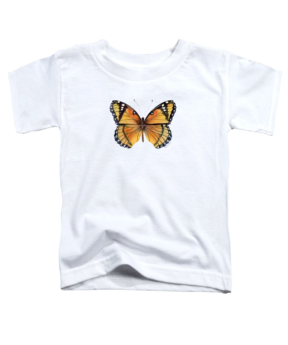 Viceroy Toddler T-Shirt featuring the painting 76 Viceroy Butterfly by Amy Kirkpatrick