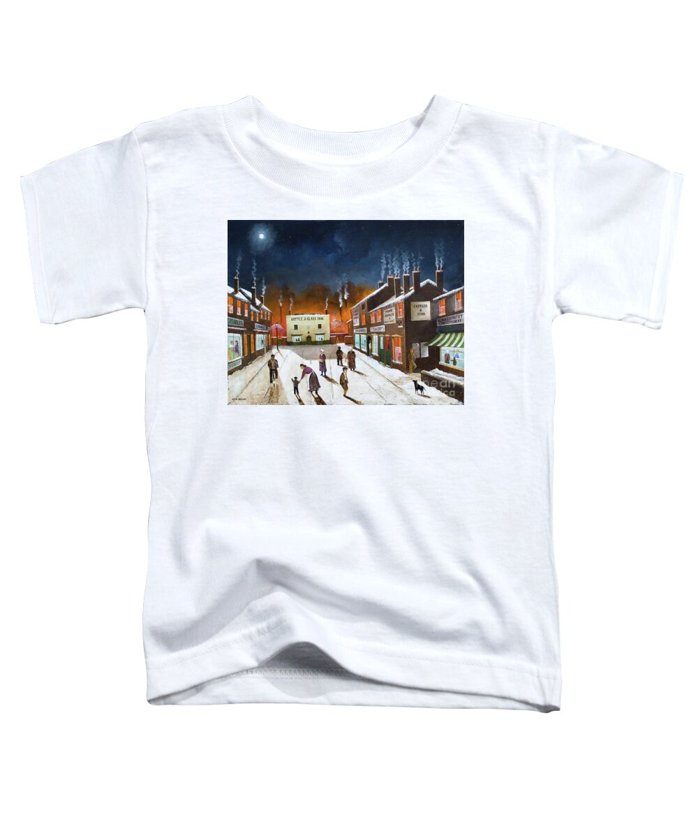 England Toddler T-Shirt featuring the painting Winter at the Museum - England by Ken Wood
