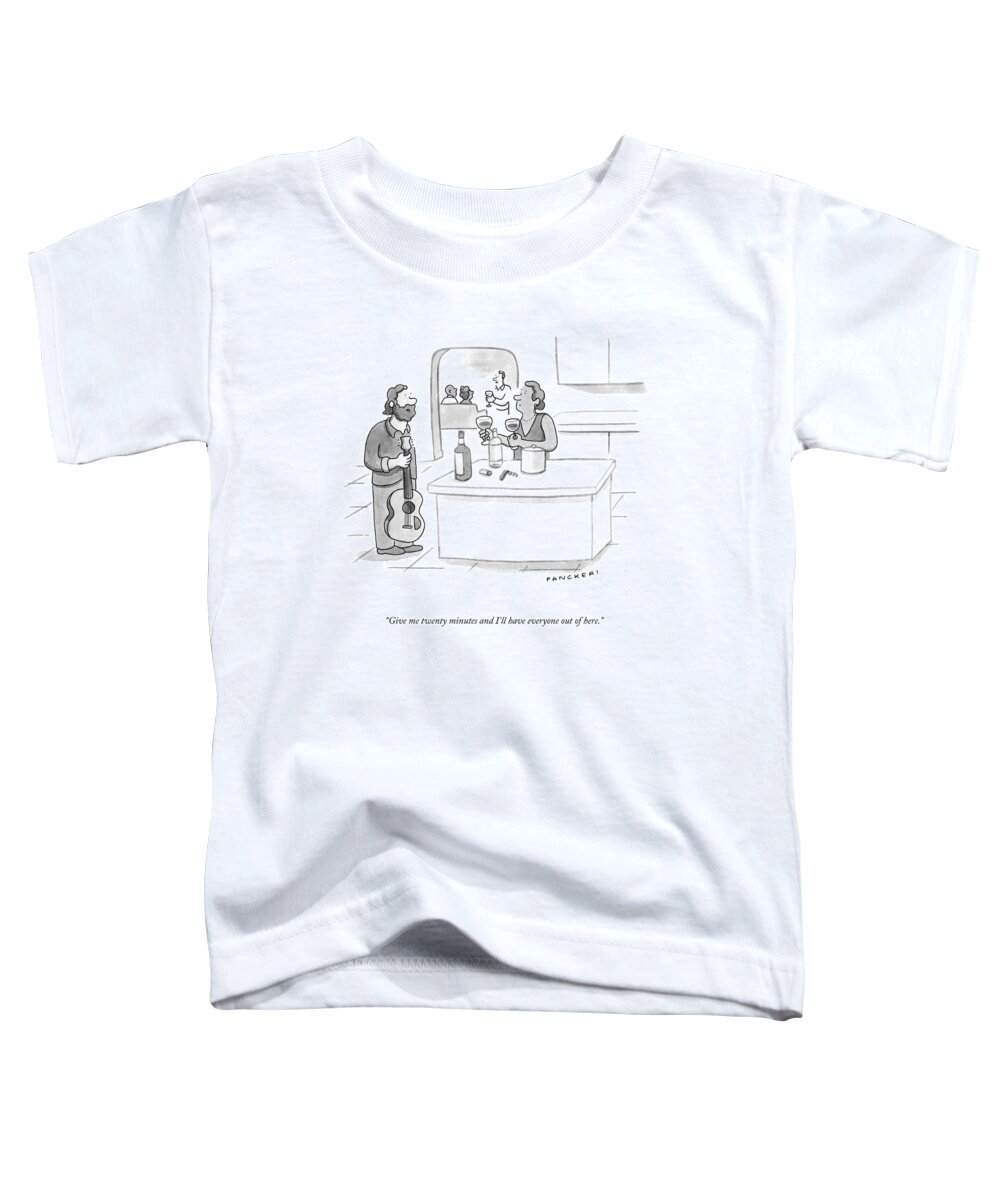 Give Me A Good Twenty Minutes And I'll Have Everyone Out Of Here. Toddler T-Shirt featuring the drawing A Good Twenty Minutes by Drew Panckeri