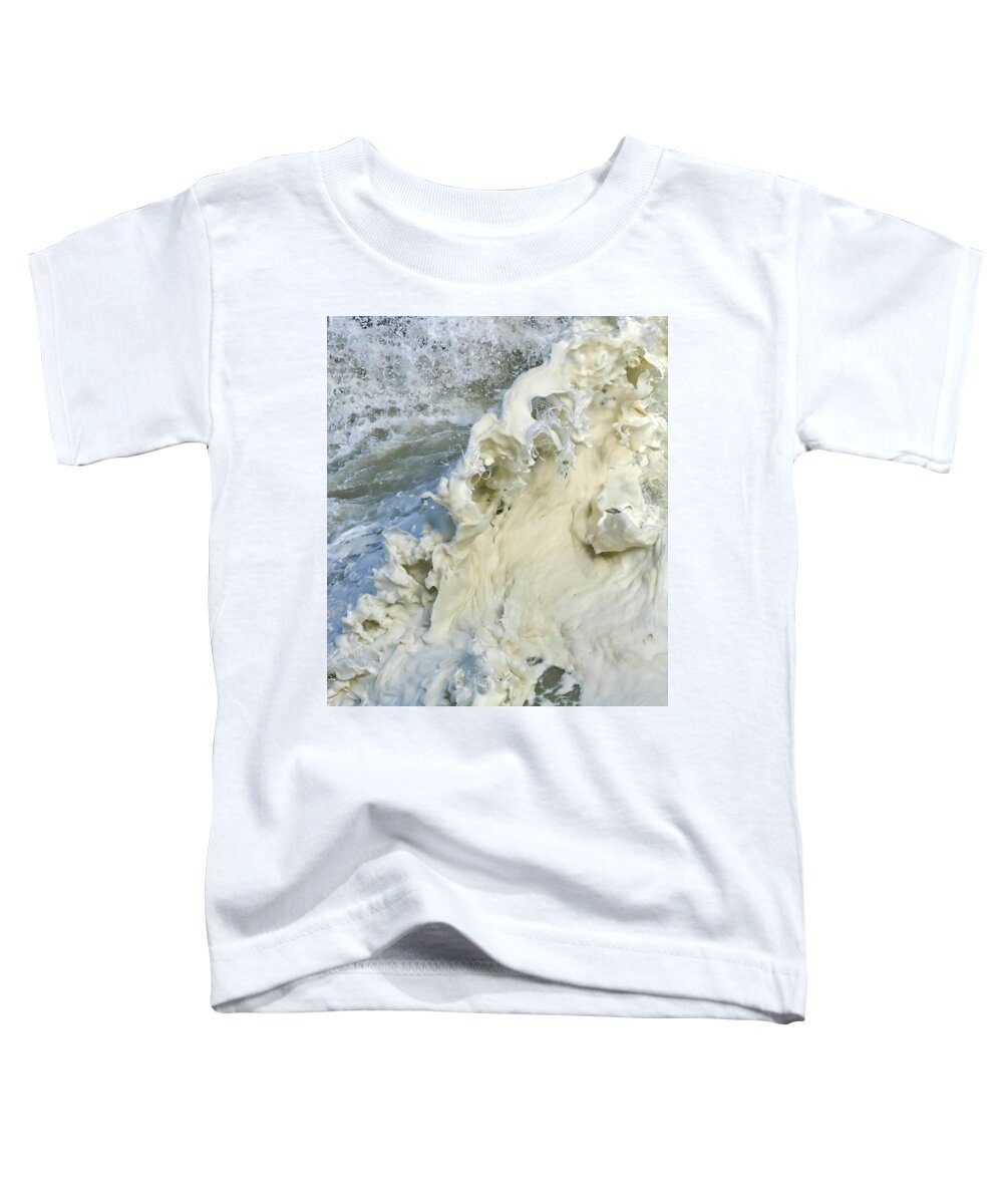 Florence Toddler T-Shirt featuring the photograph Abstract details of ocean foam, by Steve Estvanik