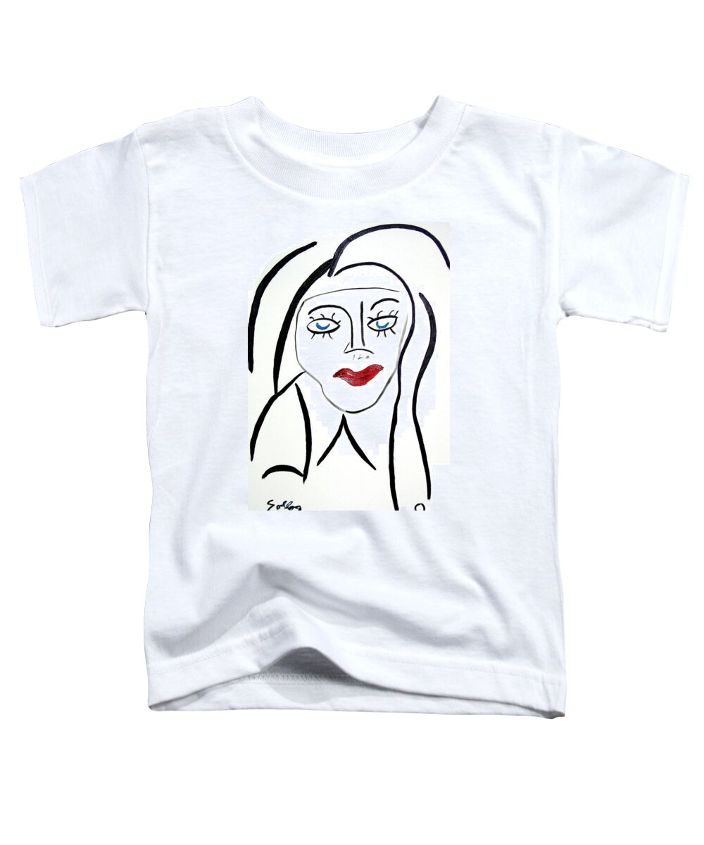 Abstract Toddler T-Shirt featuring the painting Abstract Female Face by Sollog Artist