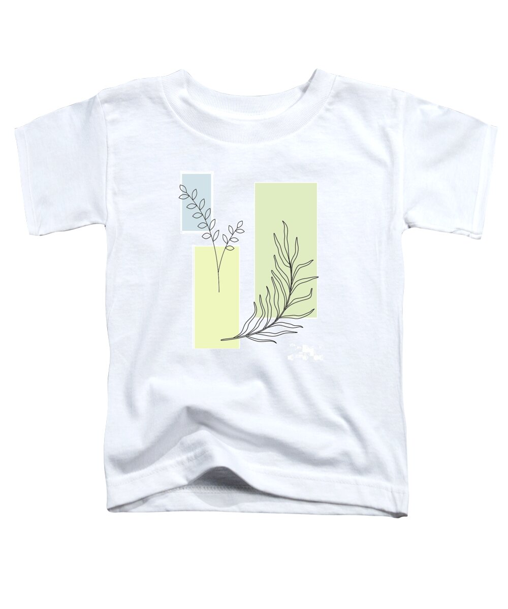 Botanical Toddler T-Shirt featuring the digital art Abstract Plants Pastel 2 by Donna Mibus
