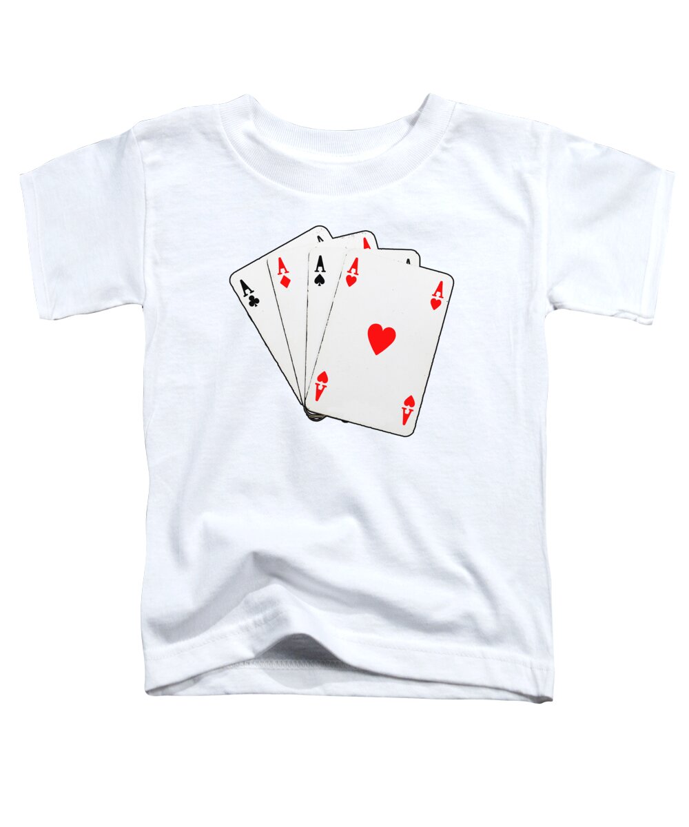 Playing Cards Toddler T-Shirt featuring the digital art Aces playing cards by Tom Conway