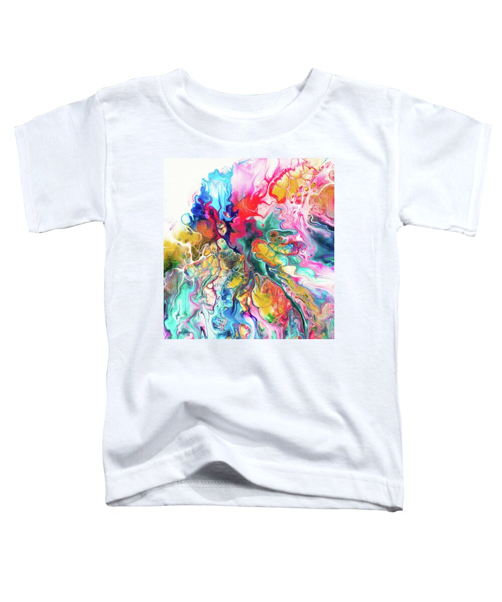 Abstract Toddler T-Shirt featuring the painting Acrylic Fluid Painting Colorful Dutch Pour by Matthias Hauser
