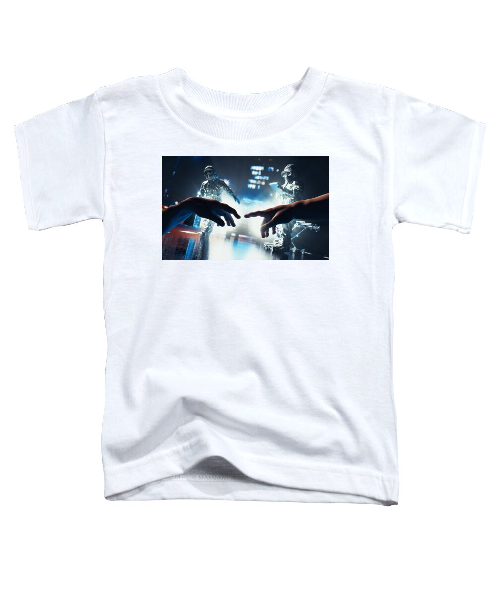 Covid Toddler T-Shirt featuring the digital art Adam 2021 A.D. by Filip Zaruba