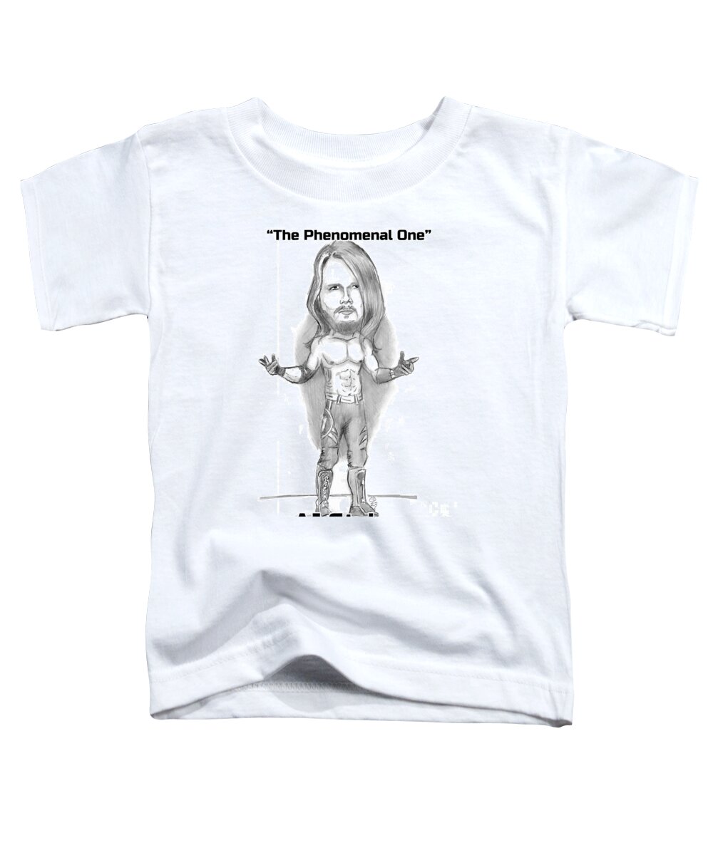 Caricature Toddler T-Shirt featuring the drawing AJ Styles Phenominal by Chris DelVecchio