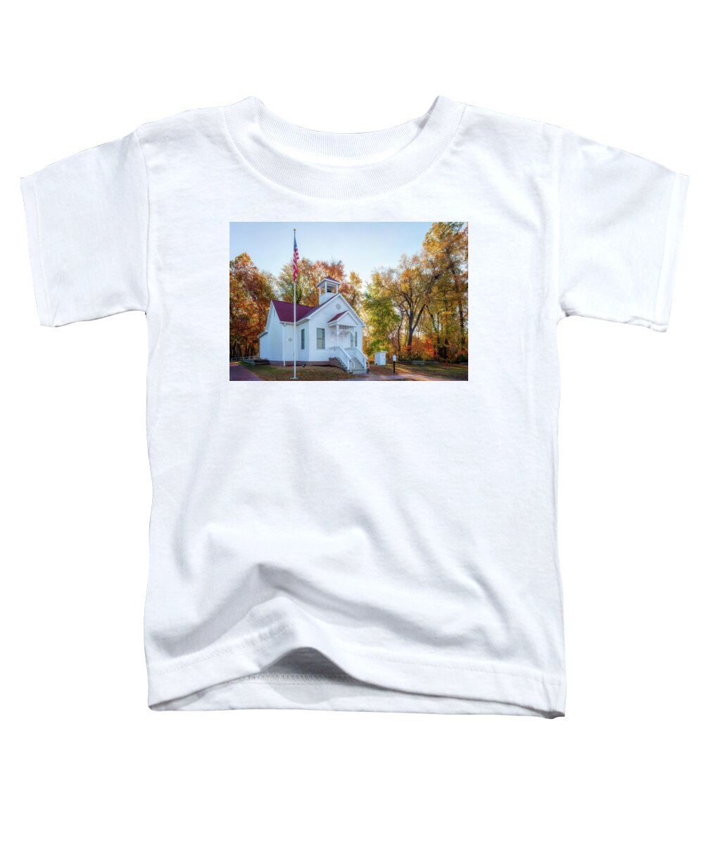 One Room Schoolhouse Toddler T-Shirt featuring the photograph Alexander School - Jasper, Indiana by Susan Rissi Tregoning
