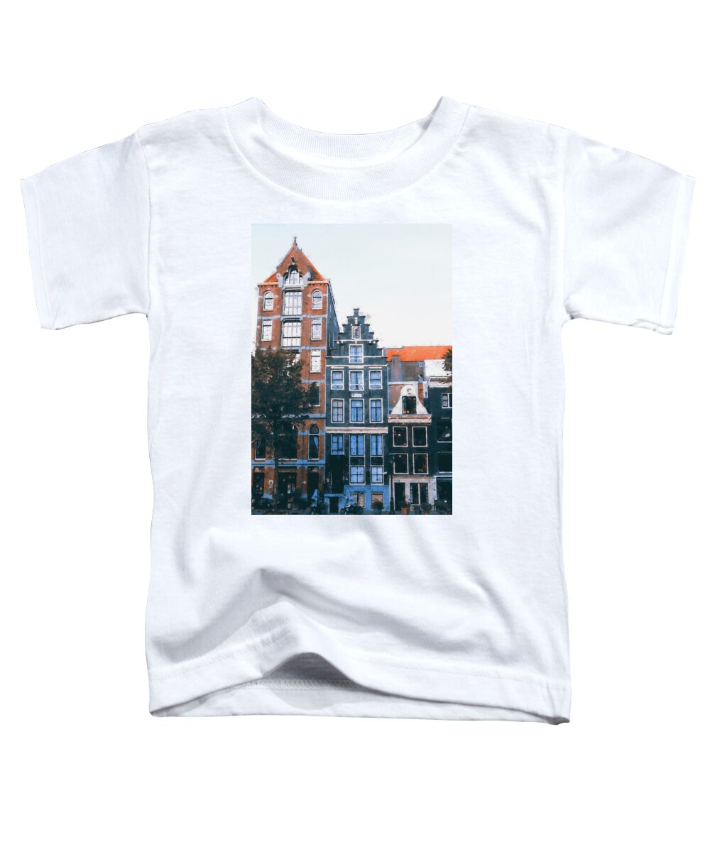 Amsterdam Colors Toddler T-Shirt featuring the painting Amsterdam - 21 by AM FineArtPrints