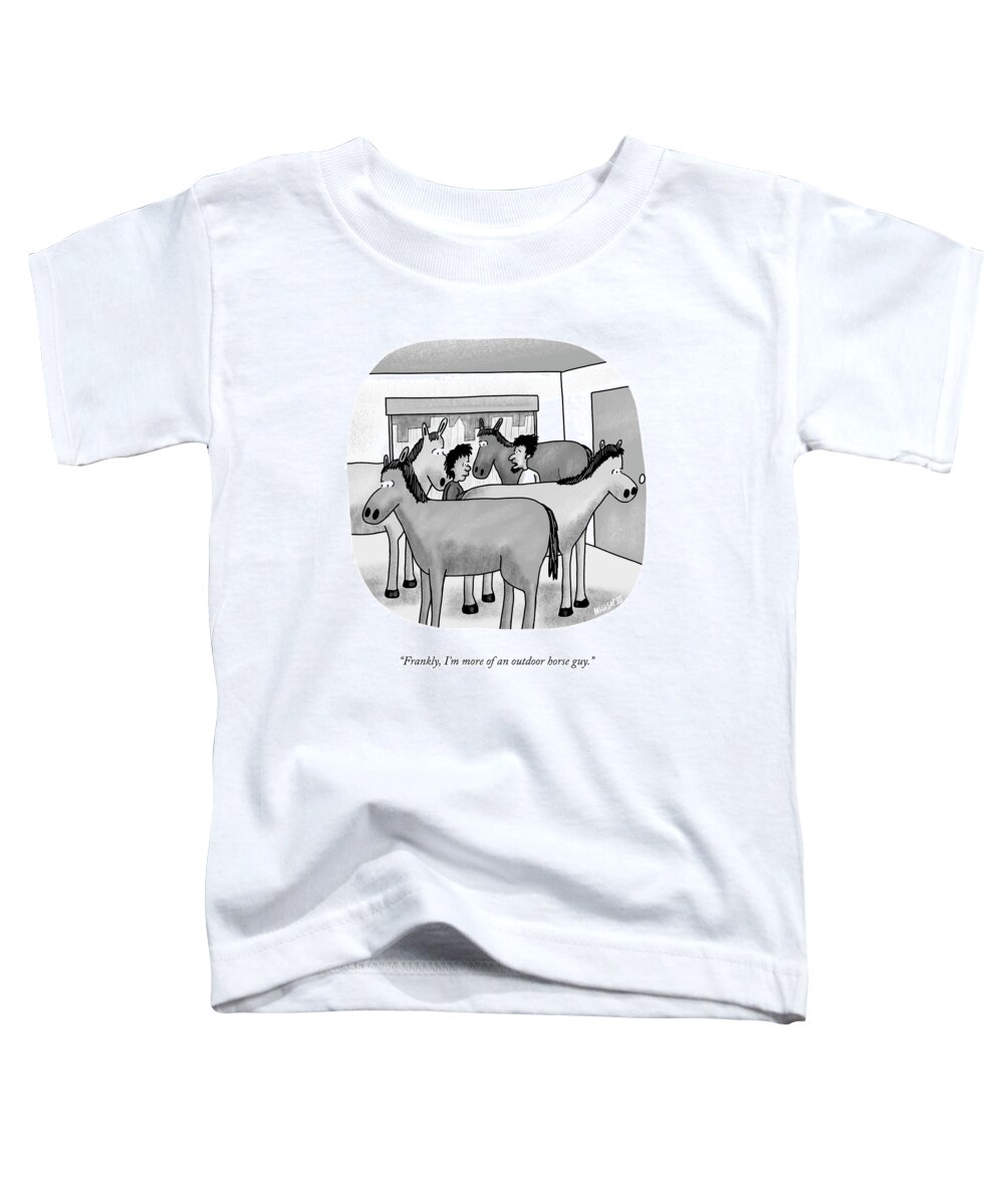 Frankly Toddler T-Shirt featuring the drawing An Outdoor Horse Guy by Lonnie Millsap