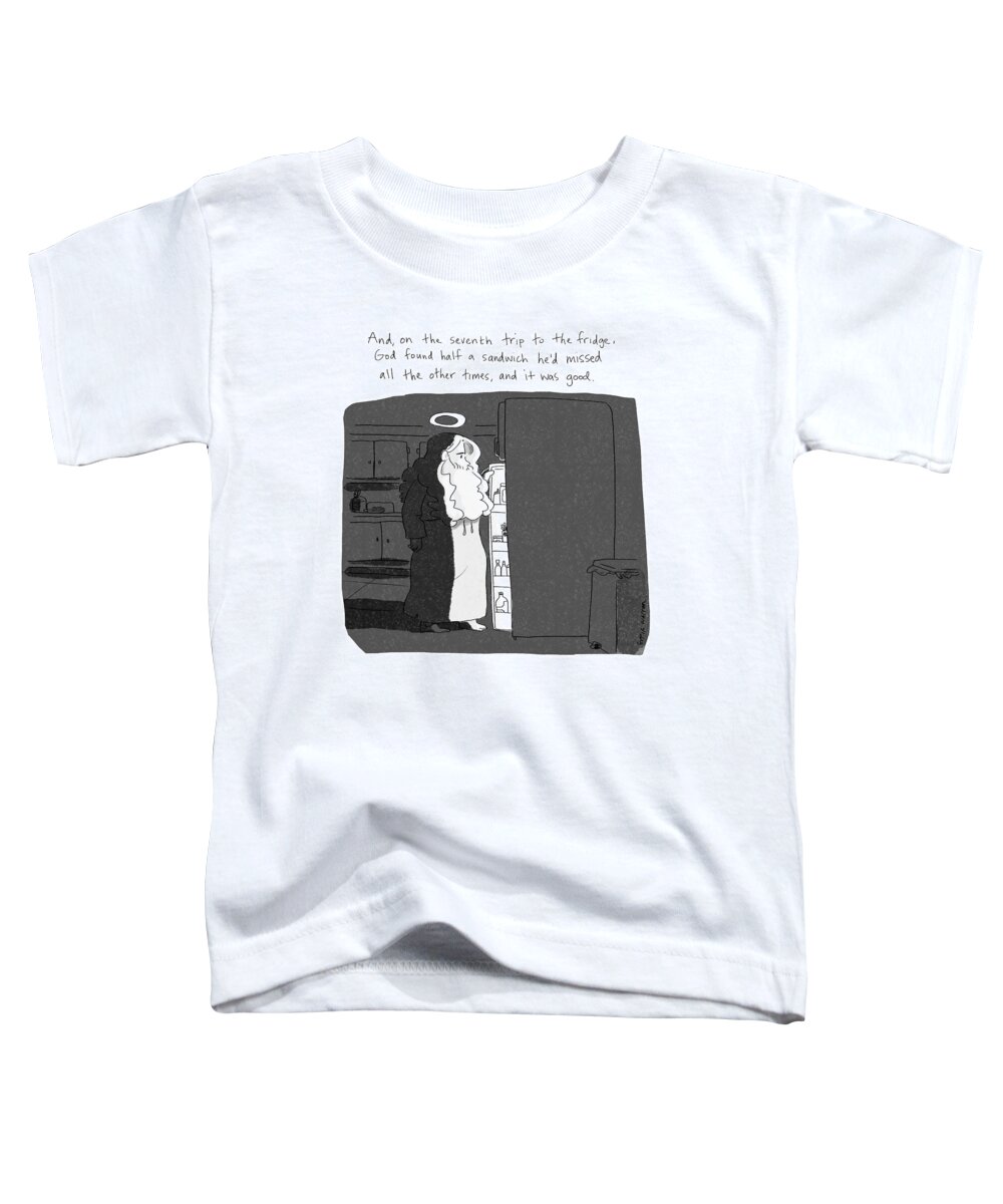 Inset Text: And Toddler T-Shirt featuring the drawing And It Was Good by Sofia Warren