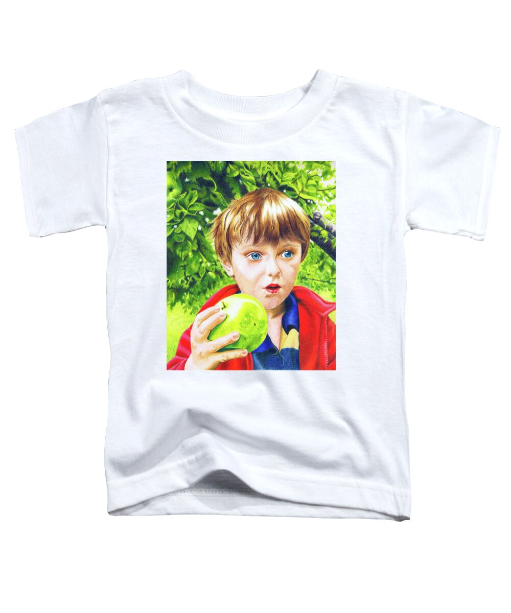 Apple Toddler T-Shirt featuring the drawing Angelo by Kelly Speros