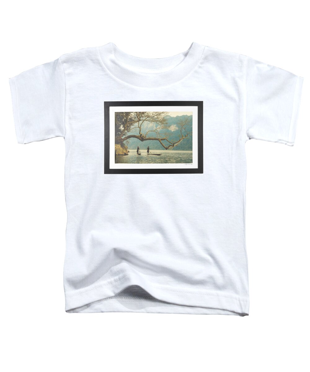 Anonymous Toddler T-Shirt featuring the painting ANONYMOUS vietnamese boys fishing by MotionAge Designs