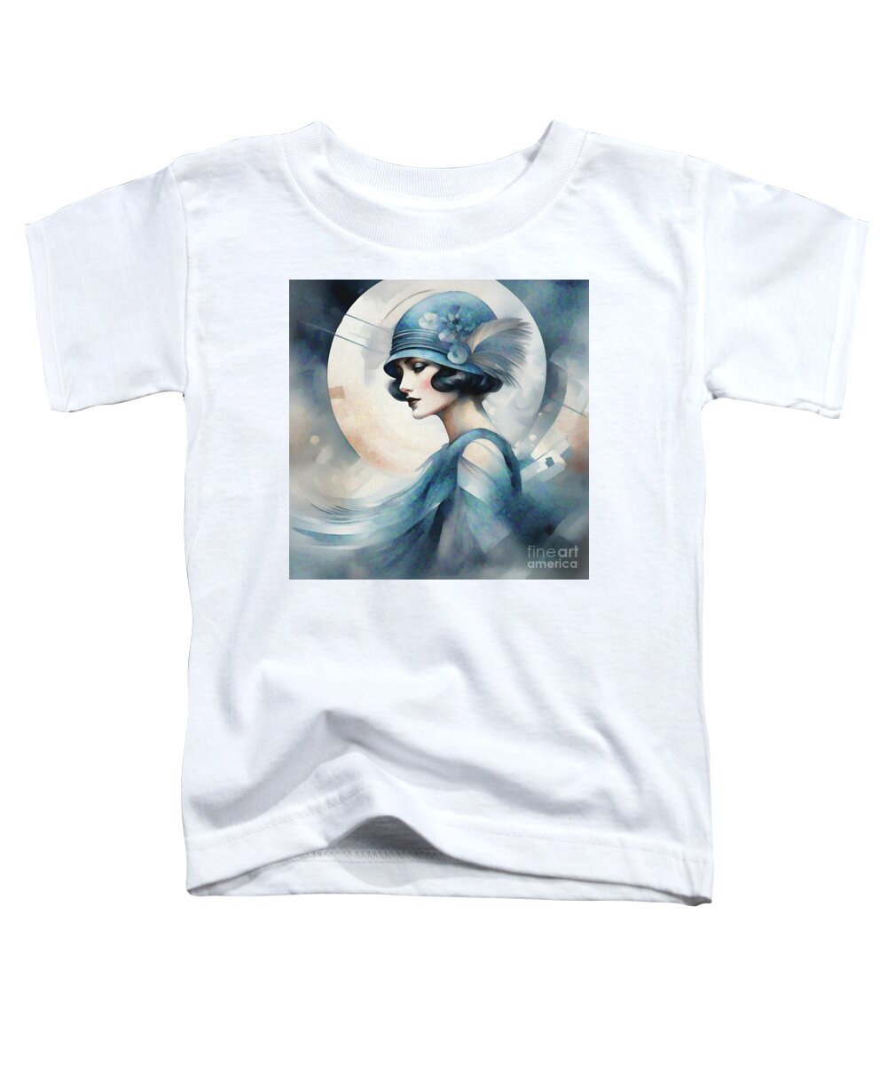 Abstract Toddler T-Shirt featuring the digital art Art Deco Style Portrait - 02278 by Philip Preston