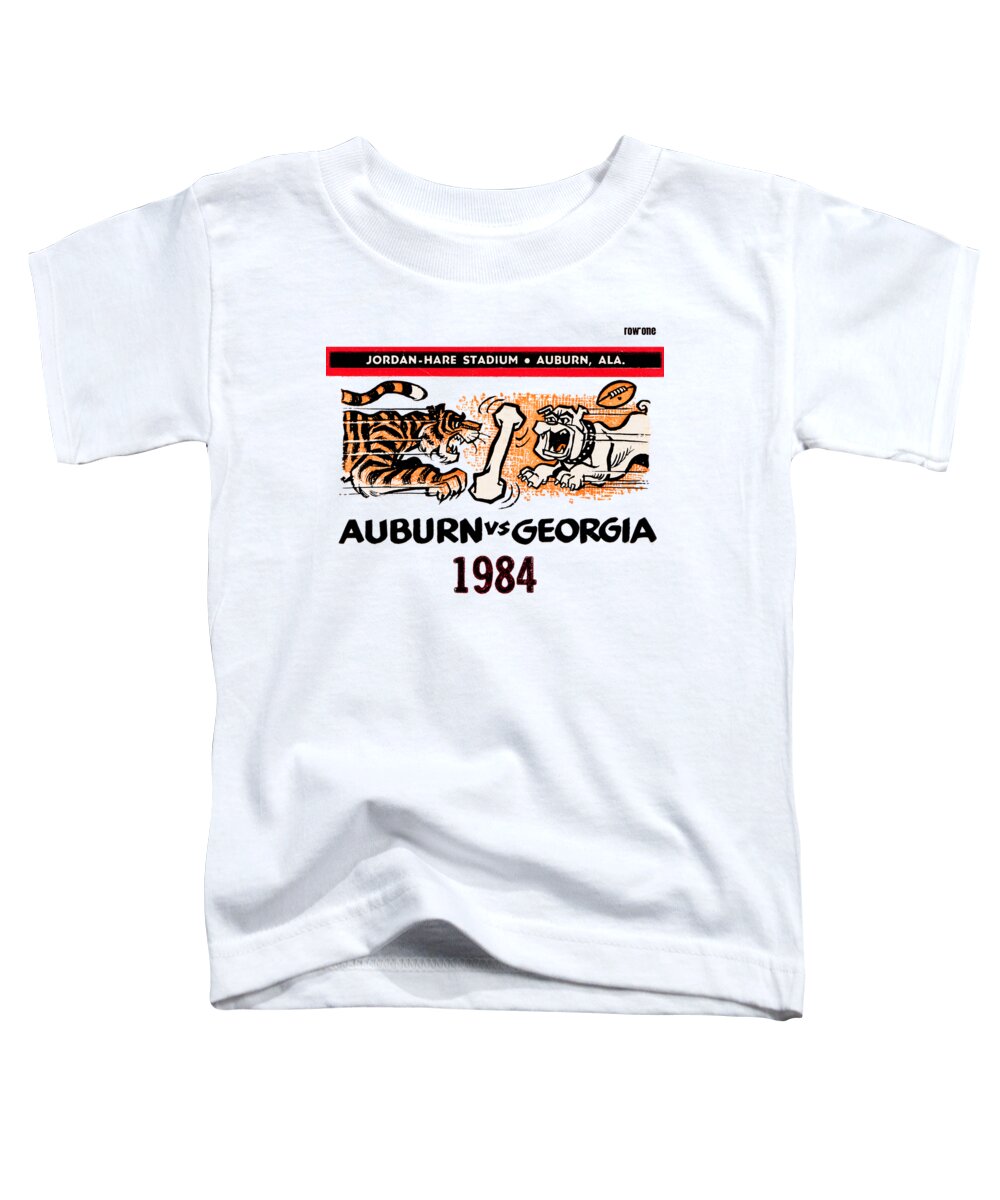 Auburn Toddler T-Shirt featuring the drawing 1984 Auburn vs. Georgia by Row One Brand